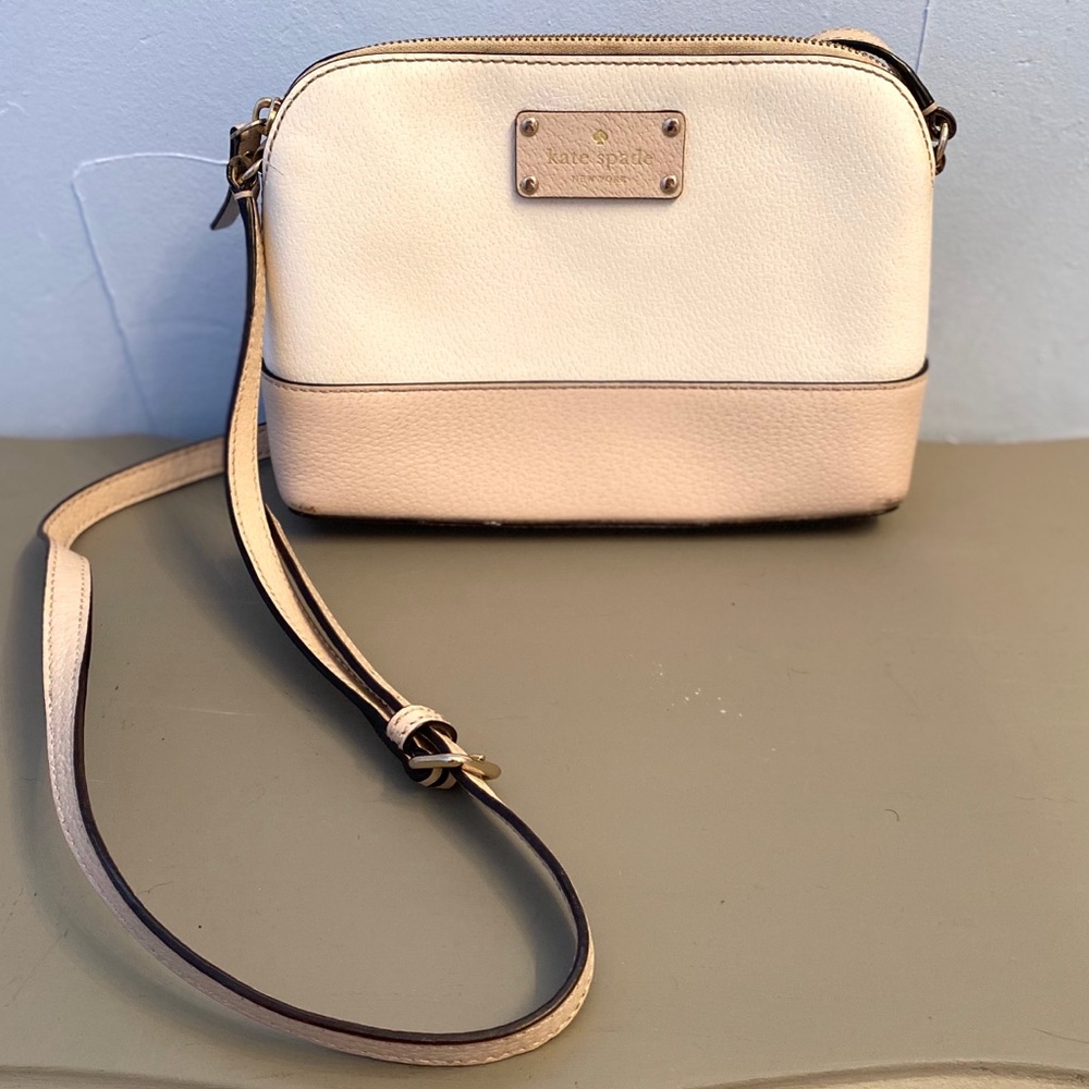 KATE SPADE White & Tan Crossbody Purse